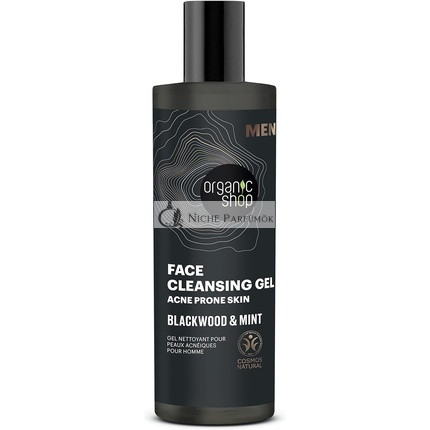 Organic Shop Männer Blackwood Gelreiniger Anti-Akne, 200ml