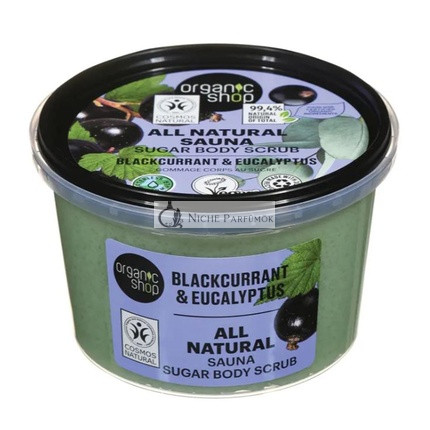Organic Shop 100% Természetes Szauna Testhámlasztó Cukor Fekete Ribizli 250ml
