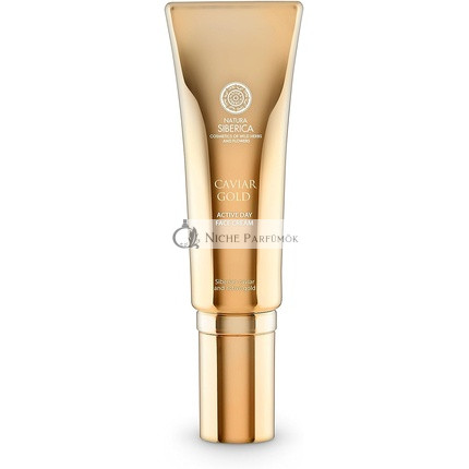 Napkrém Magas Hatékonyságú Kaviár Aranynal Vad Gyógynövényekkel és Virágokkal Szibériából, 30ml