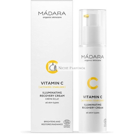 MÁDARA C-vitaminos világosító regeneráló krém organikus bőrápolás hialuronsavval és algakivonattal, 50ml