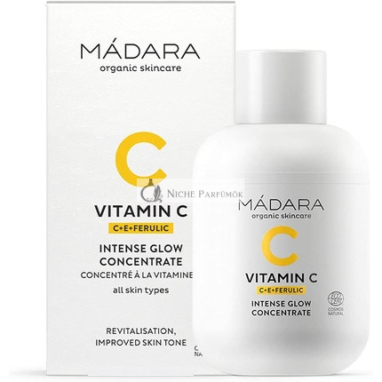 MÁDARA Vitamin C Intenzív Ragyogás Koncentrátum Organikus Bőrápolás, Világosít és Hidratál 30ml