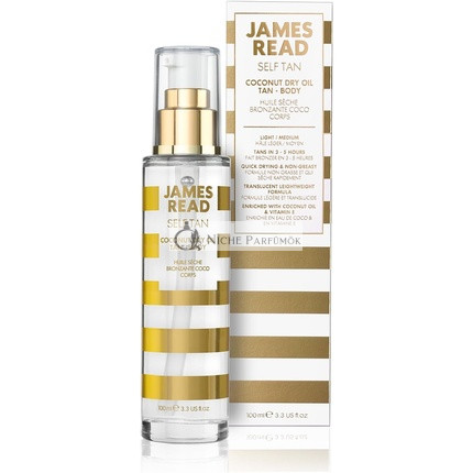 James Read Kokosnuss Trockenöl Selbstbräuner für den Körper Helle Nuance, 100ml