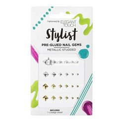   Elegant Touch Köröm Stílus Készlet Fém Rátétekkel és Előragasztott Műgyöngyökkel