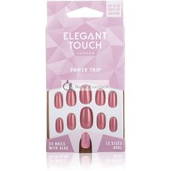   Elegant Touch - Színes Körmök - Power Trip - Csillámló Poros Rózsaszín - Ovális Forma
