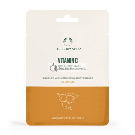 The Body Shop Vitamin C Glow Sheet Mask Kamukamu bogyó kivonattal