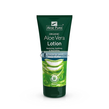 Aloe Pura Organikus Aloe Vera Lotion Shea Vajjal és E-Vitaminnal, 200 ml