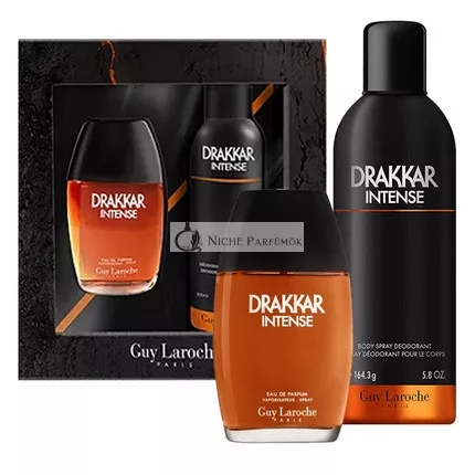 Guy Laroche Drakkar Noir Intense Eau De Parfum für Herren, 100 ml und Drakkar Noir Intense Körperspray, 200 ml