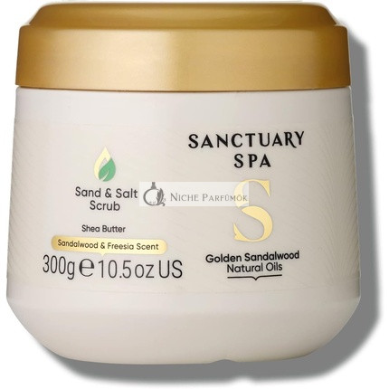 Sanctuary Spa Goldener Sandelholz-Sand- und Salzscrub, 300 g