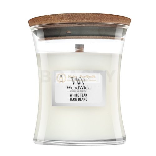Woodwick White Teak illatos gyertya 85 g