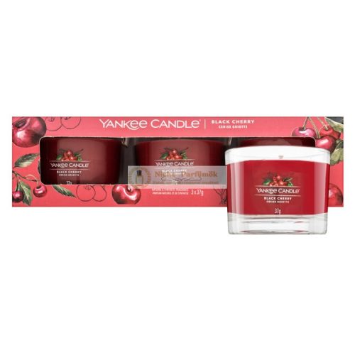 Yankee Candle Black Cherry fogadalmi gyertya 3 x 37 g