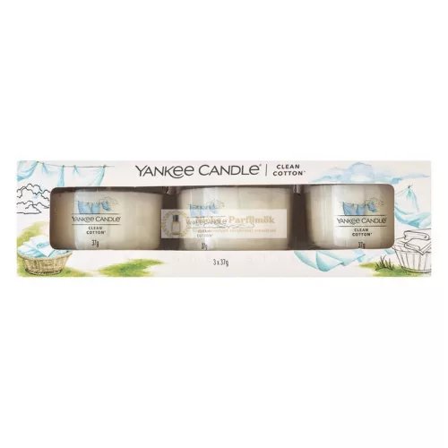 Yankee Candle Clean Cotton fogadalmi gyertya 3 x 37 g