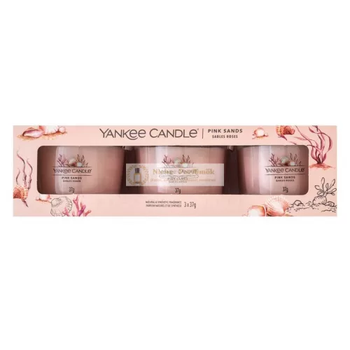 Yankee Candle Pink Sands fogadalmi gyertya 3 x 37 g