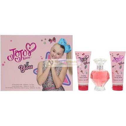 JoJo Siwa Be You Geschenkset, 100ml EDP Spray, 100ml Duschgel und 100ml Körperlotion