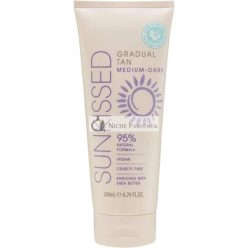   Sunkissed Fokozatos Barnító Közepes - Sötét, 200ml, 95% Természetes Formula, Vegán, Állatkísérlet-mentes, Shea Vaj