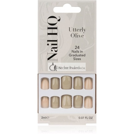 Nail HQ Négyzetes Műkörmök Utterly Olive 24 db
