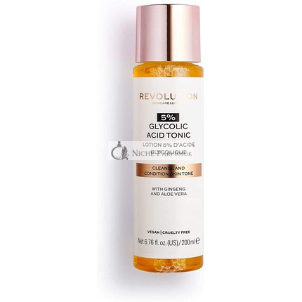 Revolution Skincare 5% Glykolikus Sav Tonik Ginzenggel és Aloe Verával, 200 ml