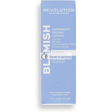 Revolution Skincare London Szalicilsav és Kálium Anti-Blemish Éjszakai Szárító Lotion 30ml