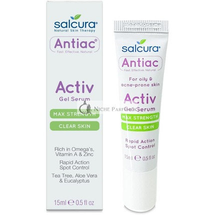 Salcura Natürliche Hauttherapie Antiac Aktives Gel Serum Feuchtigkeitscreme, 15ml