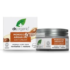   Dr Organic Marokkói Argán Olaj Nappali Krém Természetes Vegán Állatkísérletmentes Parabén és SLS Mentes Gazdag Hidratálás 50ml