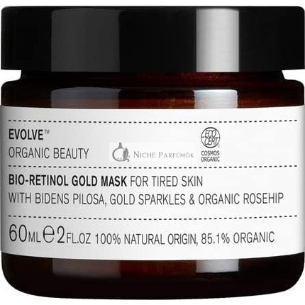 Evolve Organic Beauty Natural Bio-Retinol Gold Face Mask, 60ml