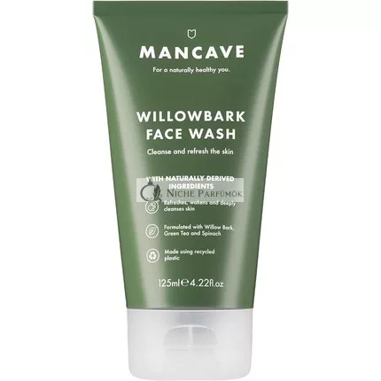 ManCave Willowbark Gesichtswaschgel 125ml für Männer mit Weidenrinde-Extrakt, grünem Tee und Spinat-Extrakt