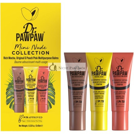 Dr.PAWPAW Mini Nude Ajkbalzsam Ajándékcsomag - Gazdag Mocha Eredeti és Pezsgő Rózsaszín Tónusú Multipurpose Balzsam (10ml) - 3 db-os csomag