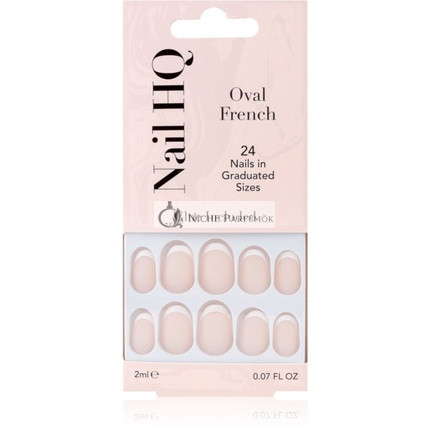 Nail HQ Oval Französische Fake Nails - 24 Stück