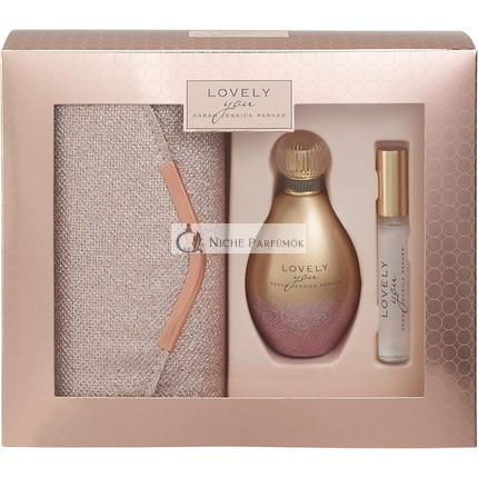 Sarah Jessica Parker Lovely You Eau de Parfum 100ml, 10ml Rollerball und Rosa Clutch Bag