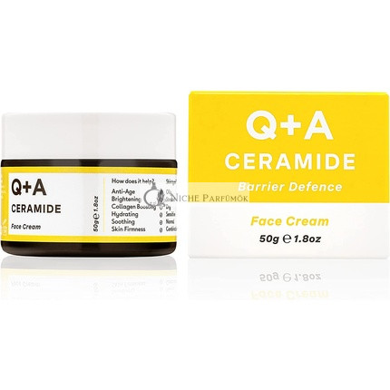 Q+A Ceramid Barrier Defence Gesichtscreme mit Cinnamiden, Pro Vitamin E und Squalan, 50g