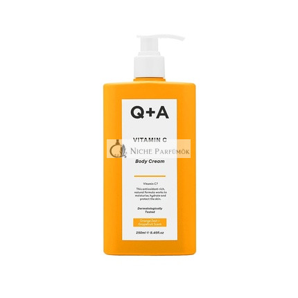 Q+A C-vitaminos Testápoló Krém Hidratáló és Világosító Összetevőkkel 250ml