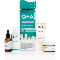   Q+A Ünnepi Hősök Bőrápoló Ajándékcsomag 4-Lépéses Rutin Zab Tej Tisztítóval