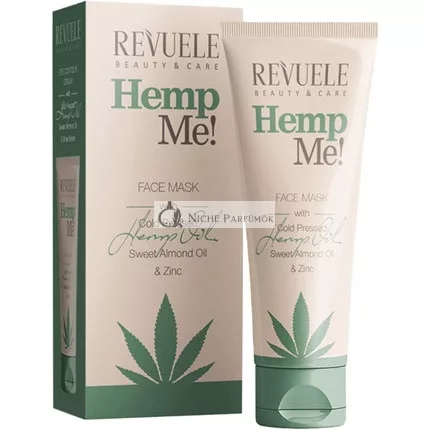 Revuele Hemp Me Bio 100% Reines Natürliches Gesichtsmaske mit Kaltgepresstem Hanf-Süßmandelöl Zink Entfernt Tote Hautzellen, 80ml