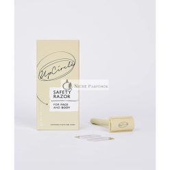   UPCIRCLE Unisex Biztonsági Borotva Két Ingyenes Dupla Pengével - Króm Fém + Műanyagmentes