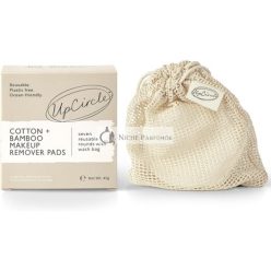  UpCircle Újrahasználható Pamut és Bambusz Sminklemosó Párnák Mosható Táskával - Háromrétegű és Környezetbarát - Minden Bőrtípusra