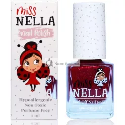   Miss Nella Jazzberry Jam Biztonságos Csillogó Szilva Körömlakk Gyerekeknek - Természetes Vízbázisú Formula - Könnyen Levehető
