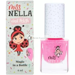   Miss Nella Marshmallow Overload Különleges Csillámporos Rózsaszín Körömlakk Gyerekeknek, Vízbázisú, Szagtalan Formula