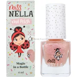   Miss Nella ABRACADABRA Biztonságos Különleges Rózsaszín Csillogó Körömlakk Gyerekeknek, 15ml