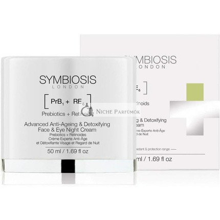 Fortgeschrittene Anti-Aging und Entgiftende Gesichts- und Augen-Nachtcreme mit Präbiotika und Retinoiden