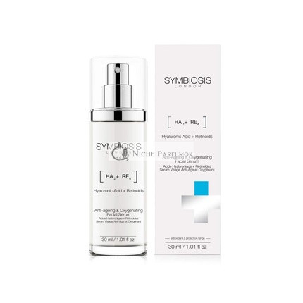 SYMBIOSIS LONDON Hyaluronsav Retinoidokkal Elleni Öregedésgátló Oxigénáló Arcszérum, 30ml