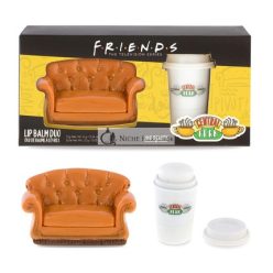   FRIENDS TV Show Central Perk Sofa & Tasse Lippenbalsam Duo - Erdbeer- und Vanilleduft, 10g