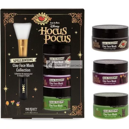 MAD BEAUTY Disney Hocus Pocus Tonerde Gesichtsmasken Set mit Aloe Vera, Schwarzem Tee, Pflaume und Avocado zur Beruhigung und Verjüngung der Haut
