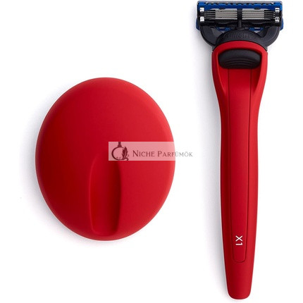 Bolin Webb Rasierer und Ständer in Matt Rot mit Gillette Fusion5 Klingen-Technologie - Geschenk X1 Stil