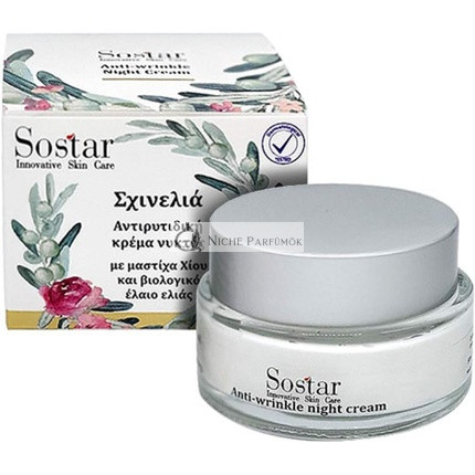 Sostar Skinolia Ránctalanító Éjszakai Krém Mastic és Olívaolajjal, 50ml