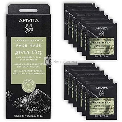 Apivita Grüne Tonmaske für das Gesicht 8ml - Packung mit 2