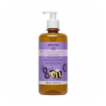 Apivita Mini Bees Gyengéd Gyerek Sampon Áfonyával és Mézzel, 500ml