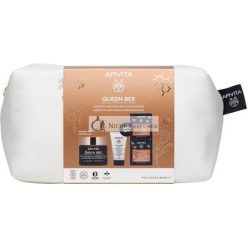   Apivita Queen Bee Absolút Anti-Aging Regeneráló Krém Gazdag Textúrával és Ingyenes Tisztító Tej 3 az 1-ben Matt Arcbőrre és Ingyenes Királyi Zselé Arcmaszk Szett