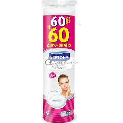 Septona Lady Care Make-up Entferner Wattepads - 2 Packungen mit 60 Wattepads
