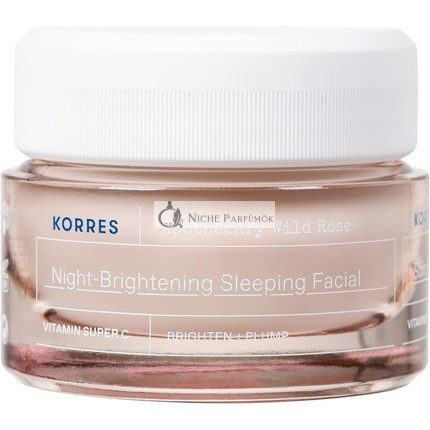 KORRES Gyógynövényes Vad Rózsa Éjszakai Krém Ragyogó Arcbőrért, 40ml