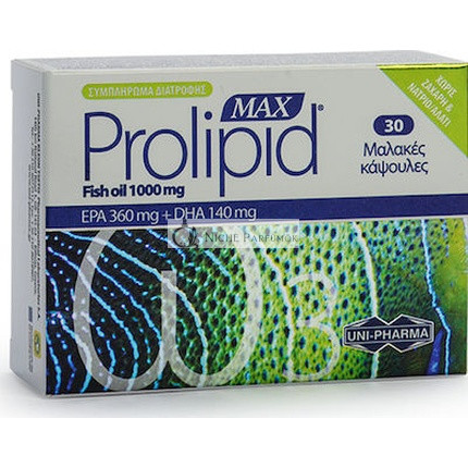 Uni-Pharma Prolipid Max Halolaj a Szívfunkcióért, 1000 mg, 30 Kapszula