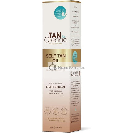 TanOrganic Öntapadó Olaj 100ml - Öko-tanúsítvánnyal, Vegán, Anti-Aging, Könnyű Alkalmazás